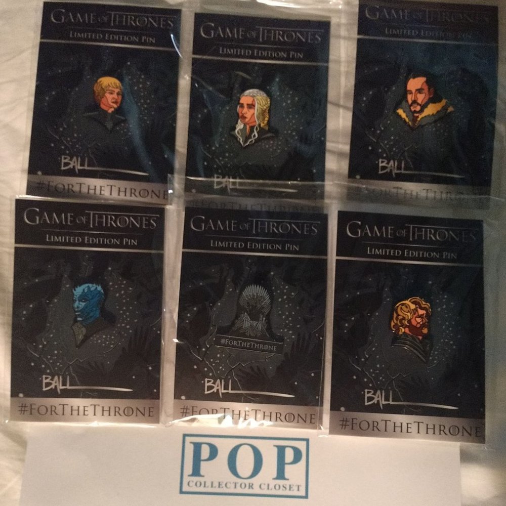LE Game of Thrones Enamel Pin Set by Robert Ball